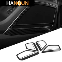 car styling door stereo speaker decorative frame cover trim carbon fiber color for audi a6 c8 2019 20 auto interior accessories