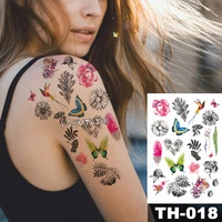 waterproof temporary tattoo sticker small flower butterfly bird pattern water transfer daisy pine cone body art flash fake tatoo