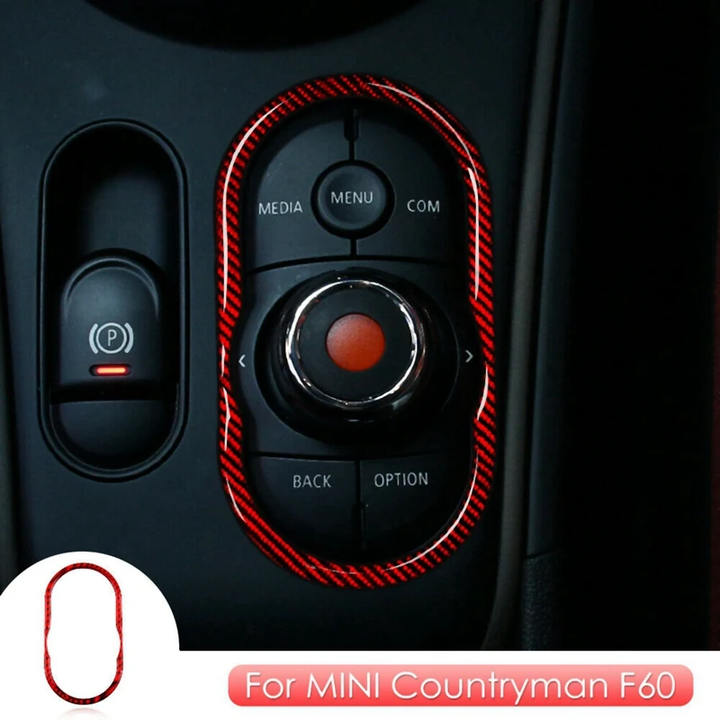 

Carbon Fibre Multimedia Button Sticker Cover Trim for Mini Cooper Countryman F60 2017-2020