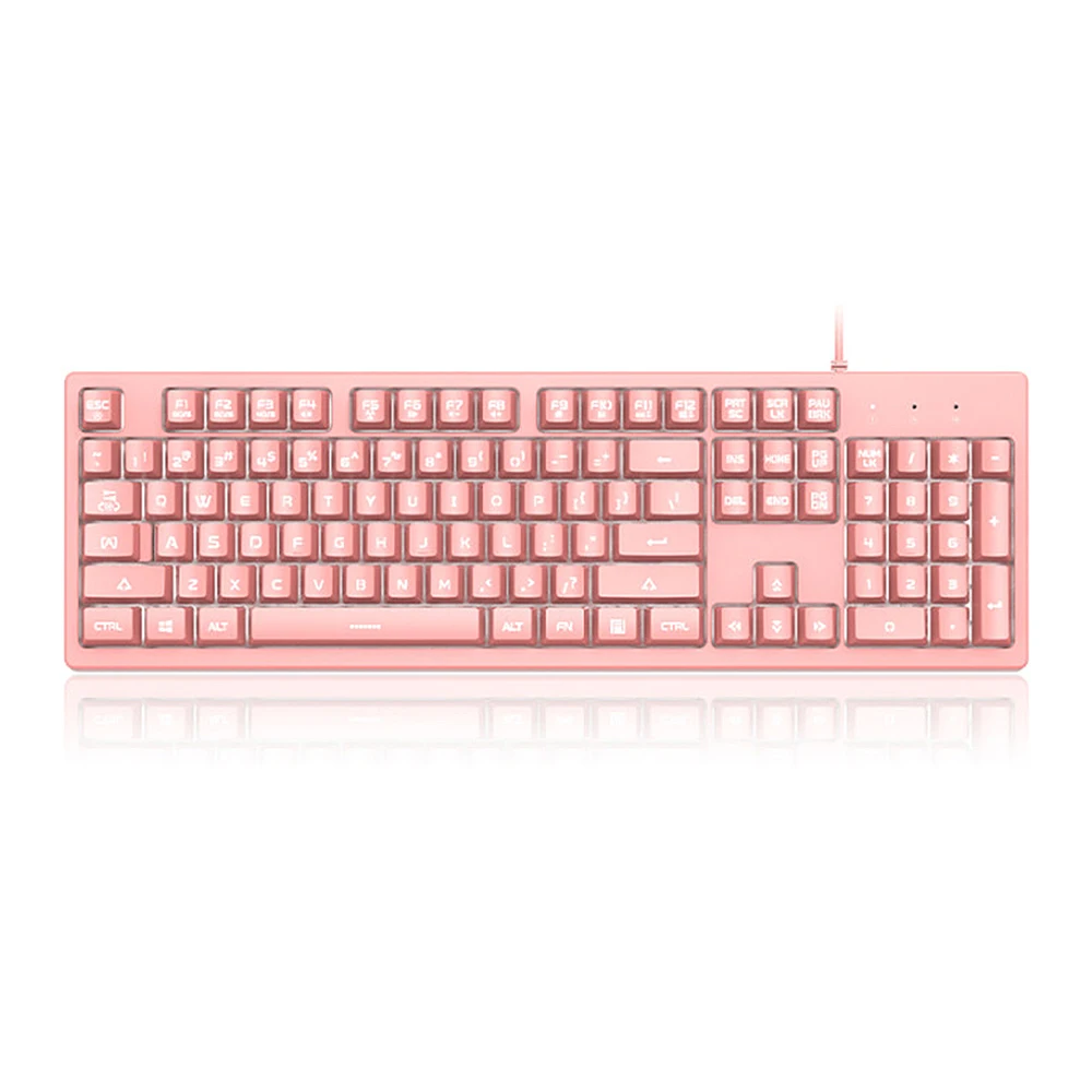

DSK100 Gaming Wired Keyboard 104 Keys Office Keyboard Ergonomic Keyboard with Mechanical Hand Feel White Backlight