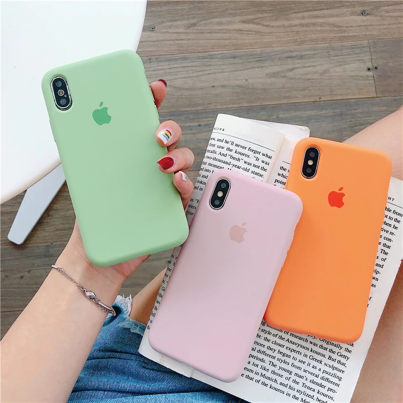 Силиконовый Жидкий чехол для телефона iPhone 6 S 7 8 Plus X XR XS MAX papaya мягкий детской кожи| |