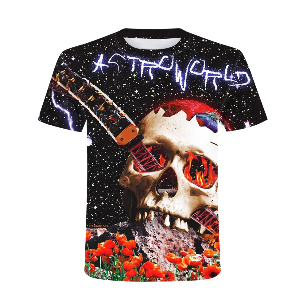 

New Arrival Astroworld Funny T-shirt Men and Women Fashion Hip Hop Cool T Shirts Homme Summer Short Sleeve Harajuku Tee Tops