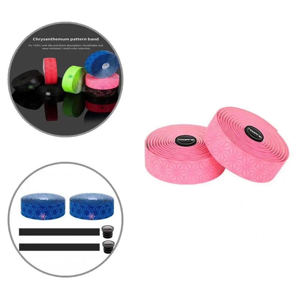 

Амортизирующая кожаная лента для руля велосипеда с узором хризантемы