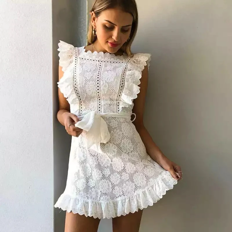 Foridol белая кружевная блузка Элегантная с вышивкой оборками топы винтажная