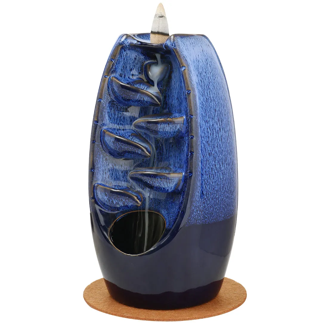 

Incense Burner Back Flow Ceramic Creative Double-Sided Two Holes Flow Smoke For Home Or Office Ornaments Incense Cone Holder