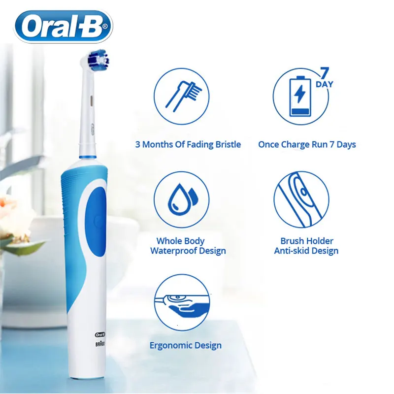 Oral B электрическая зубная щетка 2D чистая вращающаяся перезаряжаемая для зубов