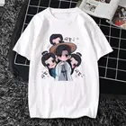 Лидер продаж 2021, забавные женские футболки с аниме Shan He Ling тянь кэ вэнь, белая летняя футболка с принтом, футболка оверсайз для женщин