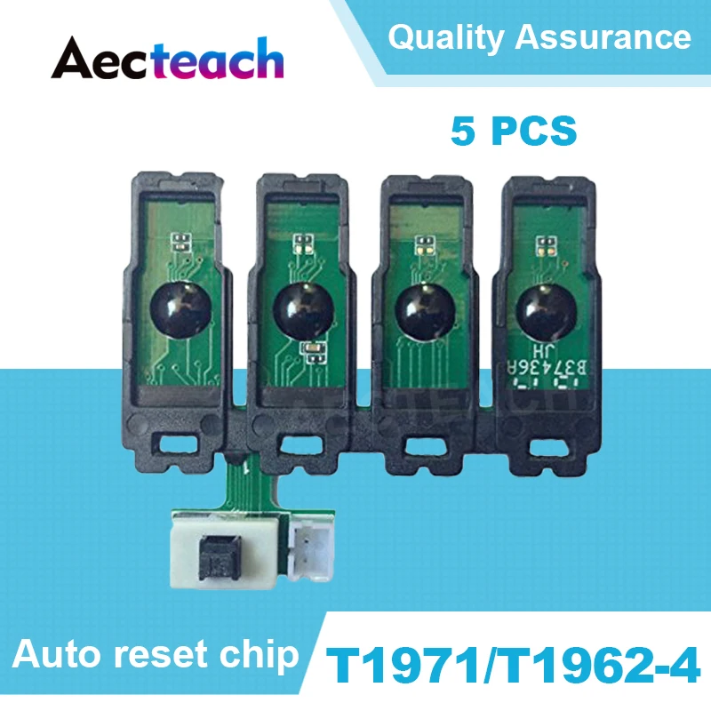 

Aecteach 5 PCS ARC Chip T1971 T1962-T1964 Combo Chip For Epson XP-201 XP-211 XP-204 XP-401 XP-411 XP-214 XP-101 WF-2532 Printers