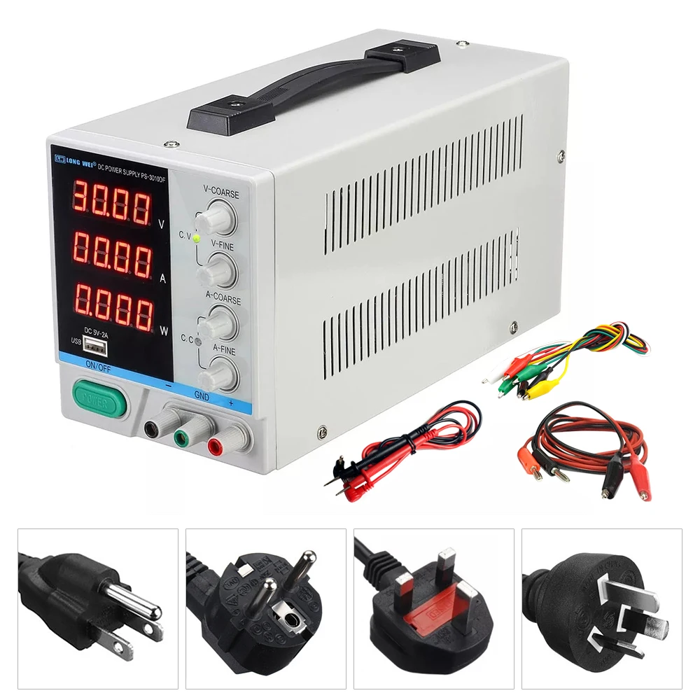 3010DF DC Питание светодиодный 4 цифры по ценам от производителя Дисплей 30V 10A Регулируемый лаборатории Питание для телефона инструменты для ремонта компьютеров зарядка через usb