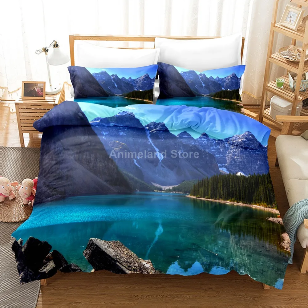 Комплект постельного белья Snow Mountain украшение для дома одеяло покрывало и озерной