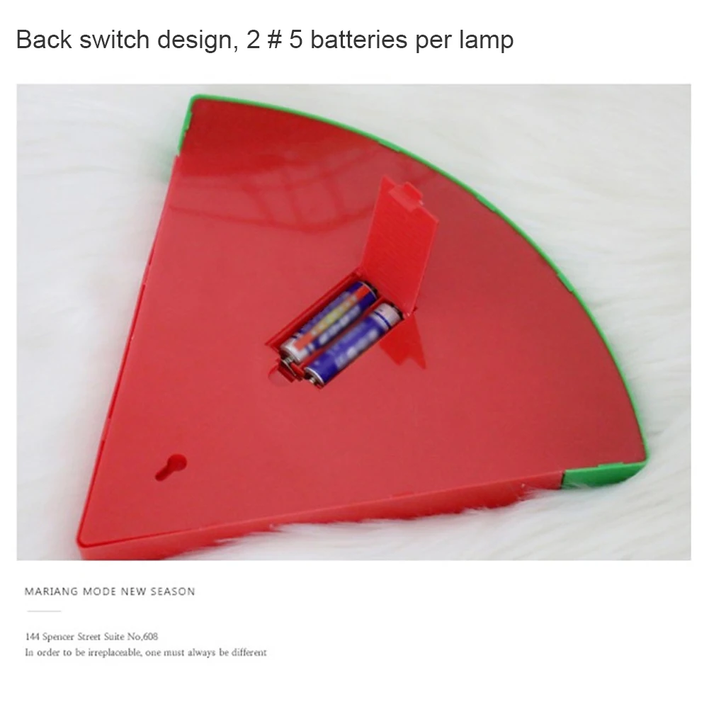 

Night Light Bedside Lamp LED Operated Baby KidsTable Room Small Watermelon Shape Indoor Decoration Gift Batteries Operated