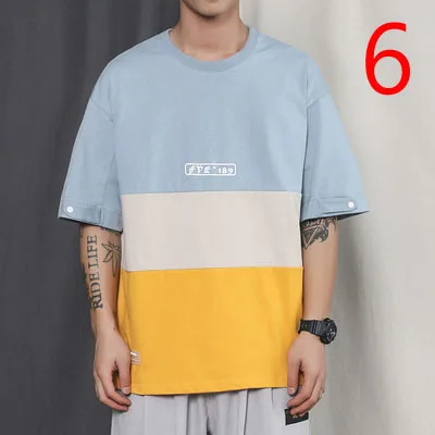 

2019 men's t-shirt with collar top Slim cotton striped tide brand dx