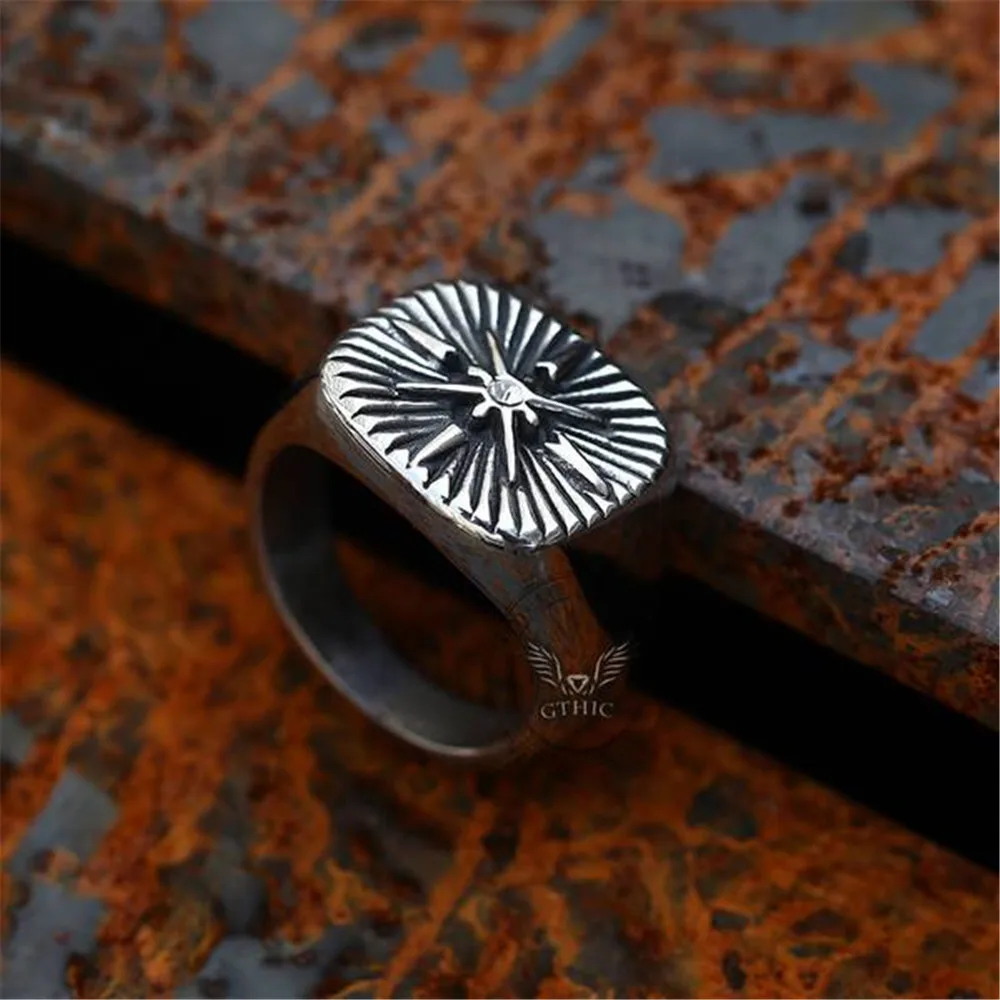 

Trendy Fashion Nordic Viking Letter Ring Popular Men's Retro Punk Ring Hip Hop Rock Party Locomotive Jewelry Jewelry Gift