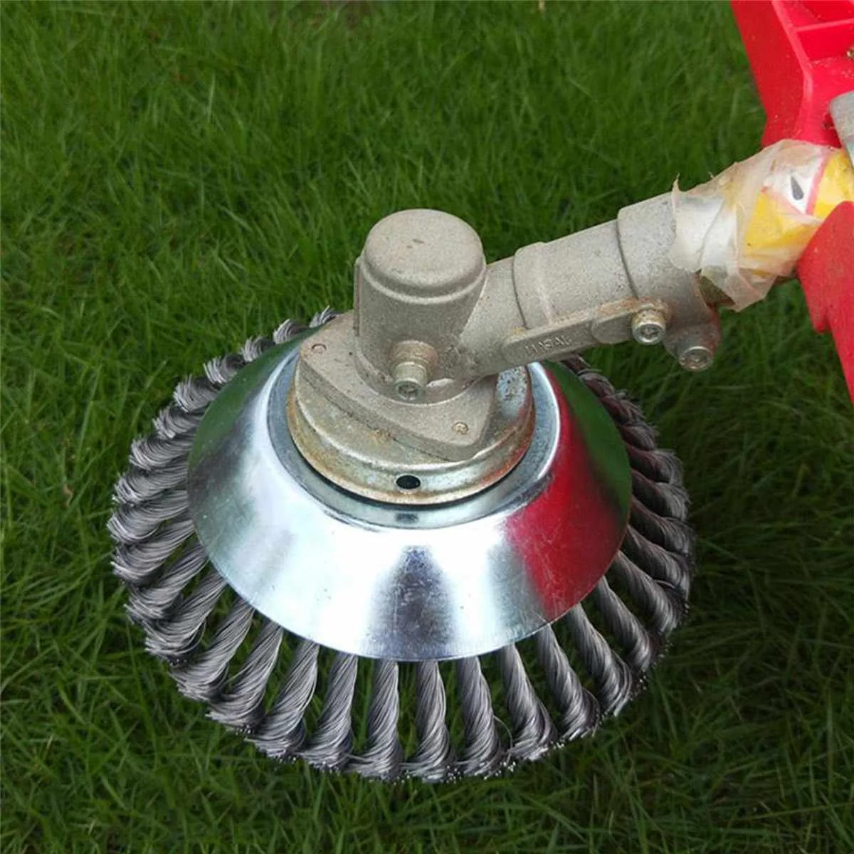 

8 inch Universal Lawn Mower Grass Trimmer Head Twist Knot Brush Steel Wire Wheel Brush Disc Garden Tools for Lawnmower