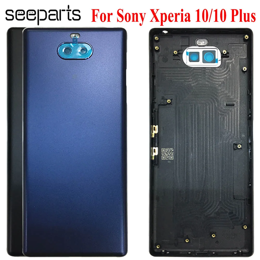 Новый задний корпус для Sony Xperia 10 Plus стеклянная задняя крышка батарейного отсека