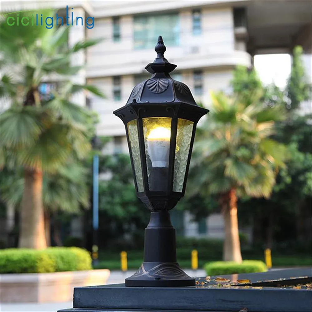 Outdoor Pillar Lamp Wall Waterproof Villa Garden Courtyard Landscape Gate street post European antique outdoor Lights |