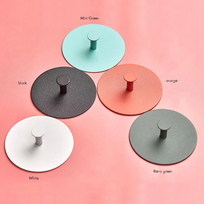 

Round Adhesive Metal Wall Hook Hanger for Hanging Wall Hangers Stick on Shower Home Bathroom Kitchen Door for Clothes, Bag, Keys