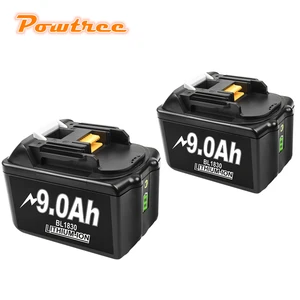 Powtree Replacement Battery Li-ion 18V 9000mah for Makita BL1830 BL1830B BL1815 BL1820 BL1815 BL1815N BL1820 Power Tools Battery