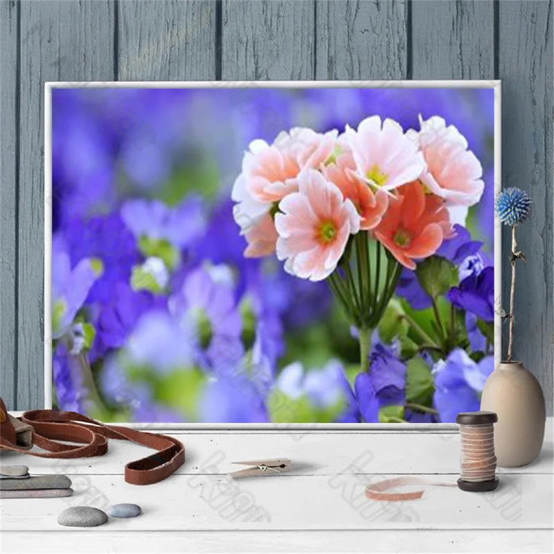 

Diy Diamond Decoration Painting Flower Daisy and Lavender Square Diamond Round Diamond Customizable Wall Art Decoration