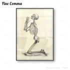 Молитвенный винтажный постер скелет, мертвецы, мориенди, кости человека, анатомия, холст, печать, Necro Memento Mori, настенное искусство, домашний декор, подарок