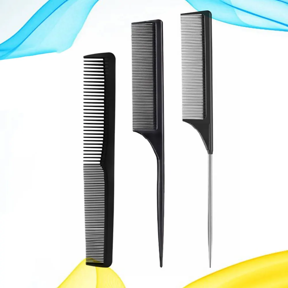 

3Pcs of One Set Professional Pointed Tail Comb Hair Comb Anti-static Comb Set Child Bangs Comb for Home Salon Work Store
