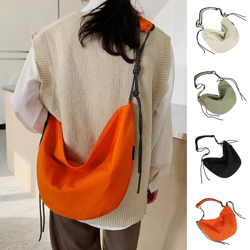 

Простая портативная нейлоновая сумка-мессенджер, модная универсальная сумка INS для пельменей, однотонная вместительная сумка через плечо