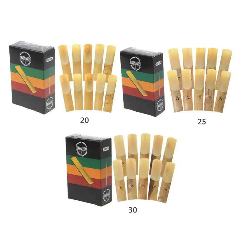 

Hot 10pcs Eb Alto Saxophone Reeds Strength 2 2.5 3 Sax Woodwind Instrument Parts