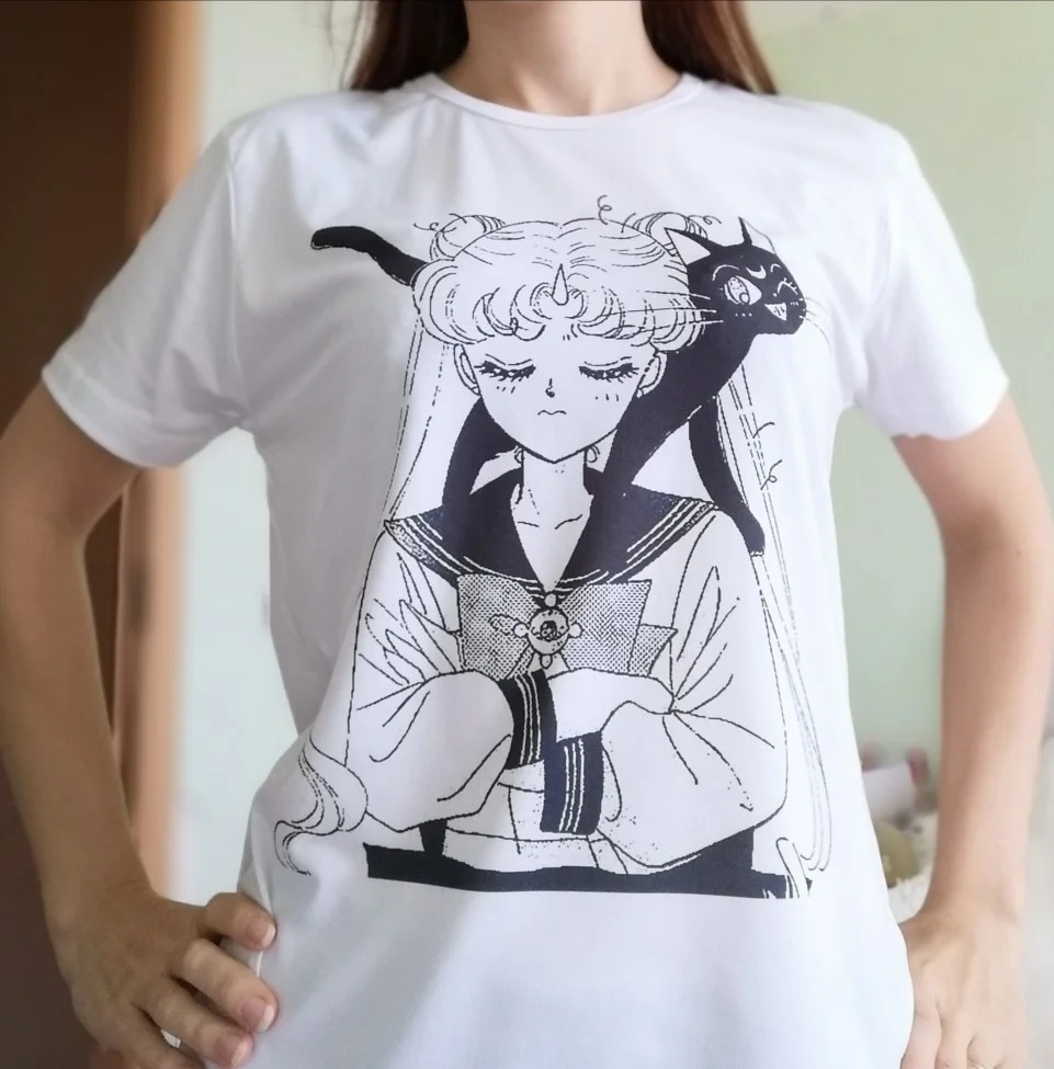 Футболка sunfiz HJN Sailor Moon 90 х годов забавная женская футболка с эстетическим аниме