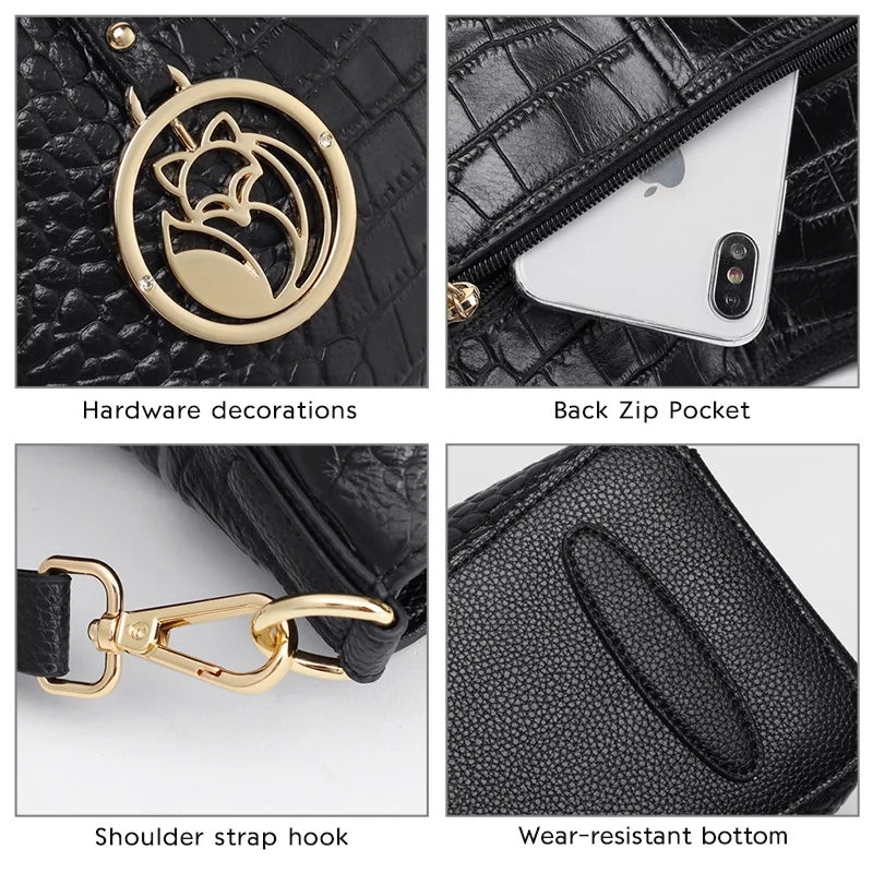 foxer women genuine leather handbag crocodile pattern shoulder bag lady fall winter bag high quality female commuter style tote free global shipping