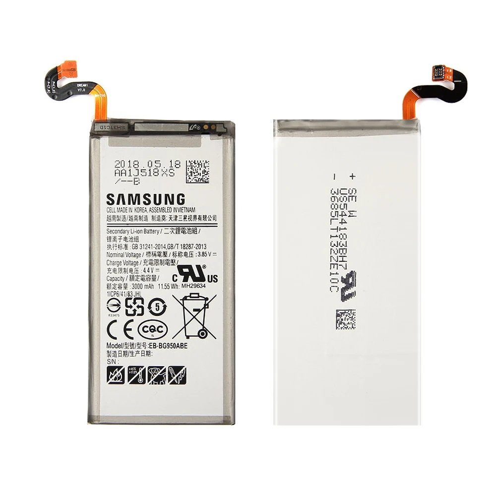 EB-BG950ABE 3000 мА/ч Оригинальные запасные Батарея для Galaxy S8 SM-G9508 G950F G950A G950T G950U G950V G950S