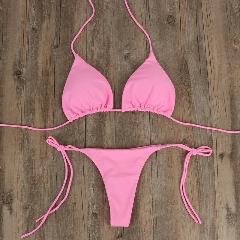 Стринги бикини 2019 сексуальный мини купальник Женский винтажный треугольный