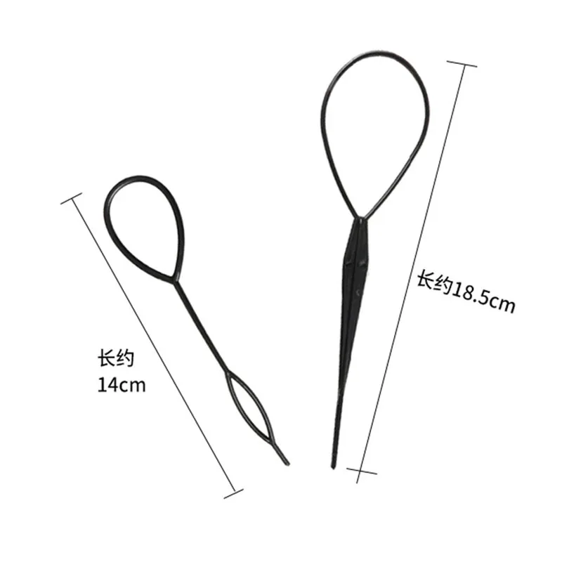 

2021 Hot Sale Popular Ponytail Creator Black Topsy Pony Topsy Tail Clip Hair Braid Maker Styling Tool Plastic Loop Styling Tools