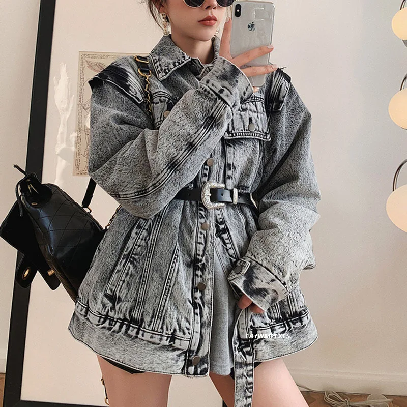 

2021 Denim Jacket Latest Spring Autumn Hip Hop Oversize Jackets And Coat Women Streetwear Coat