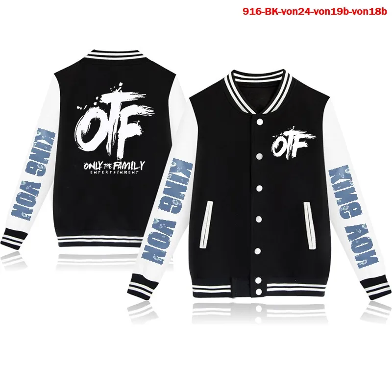 

Men Baseball Jacket Rapper King Von Print Sweatshirt Autumn Winter Uniform Women Oversized Hoodie King Von Jacket Hoodies 2021