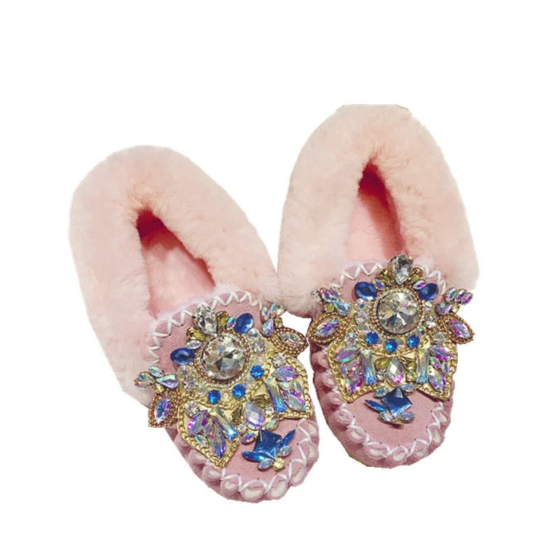 

Pure Handmade Customization Womens Genuine Leather Snow Boots Round Toe Slip-On Winter Warm Natural Cowhide Flat Ankle Boot