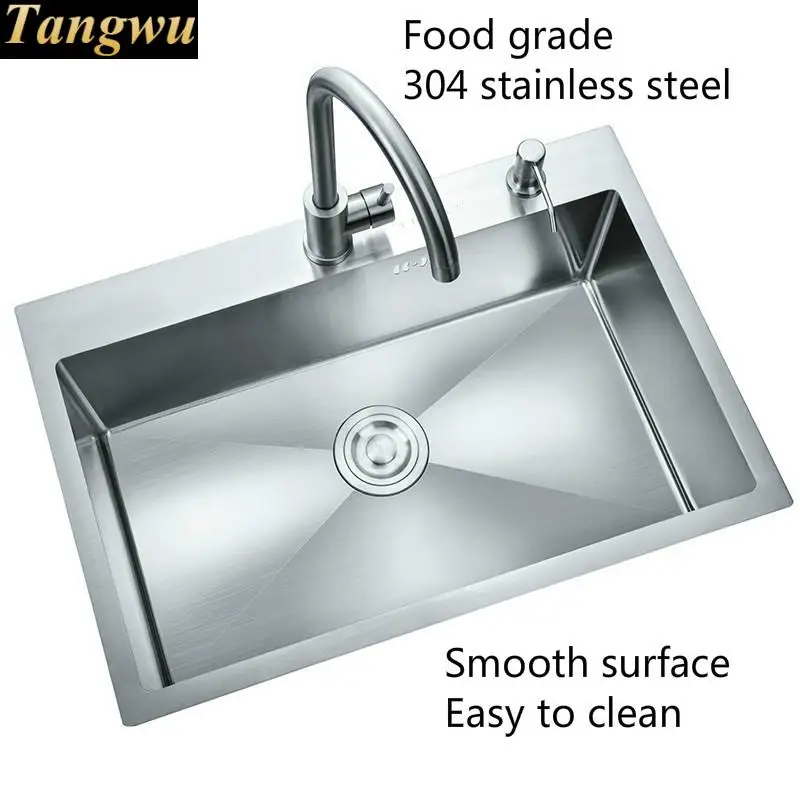 Бесплатная доставка стандартная большая кухонная ручная раковина для квартиры