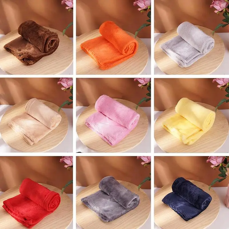 

1PC Soft Warm Coral Fleece Blanket Sheet Bedspread Sofa Mechanical Wash Blankets Light Thin Flannel Throw 70*50cm Plaid W9W5