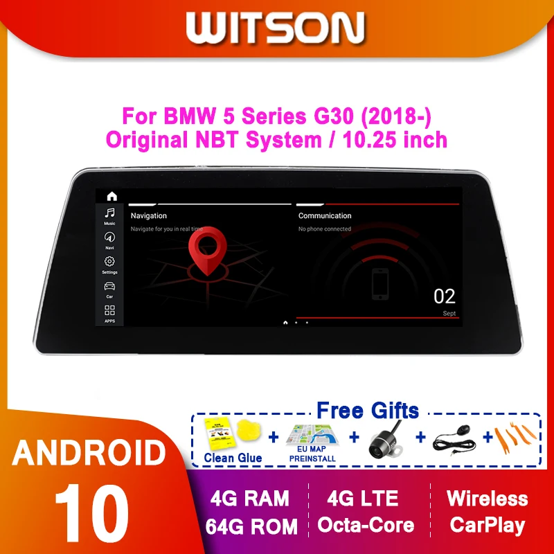 

WITSON Android 10,0 8-ядерный Автомобильный мультимедийный плеер для BMW 5 серии G30 (2018-) EVO система поддерживает только без сенсорной функции