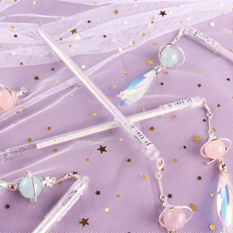 

36 pcs/lot Luminous Planet Pendant Gel Pen Cute 0.5 mm black Ink neutral Pens Promotional Gift Stationery School Supplies