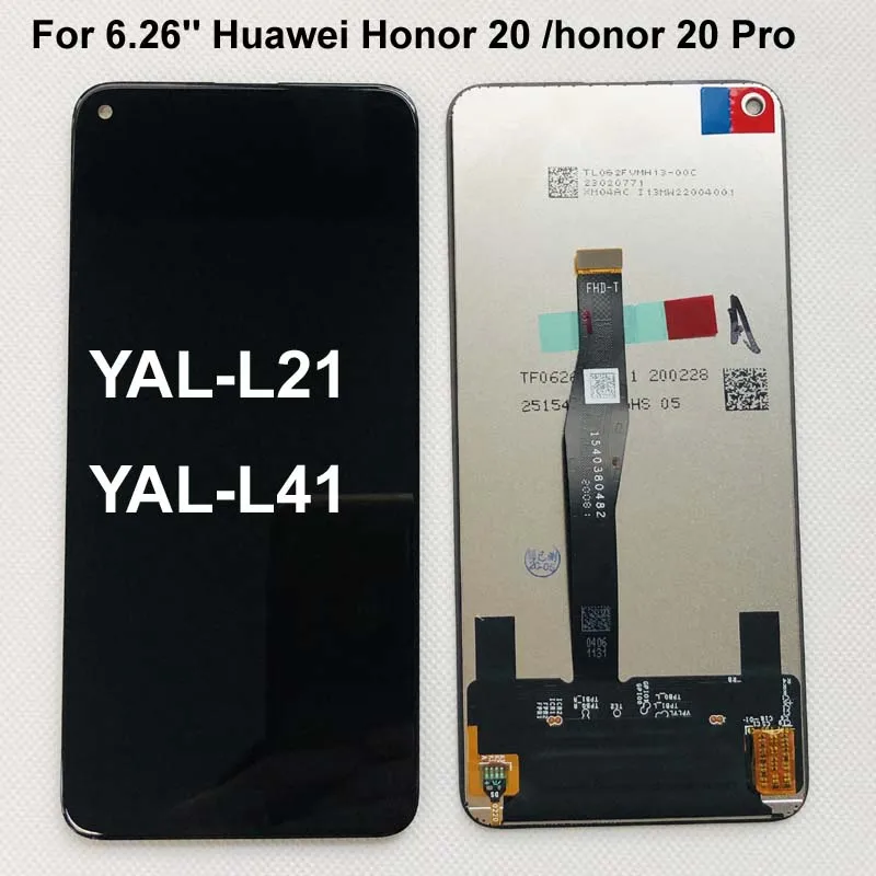 

Original AAAA For 6.26'' Huawei Honor 20 honor 20 Pro YAL-L21 YAL-L41 YAL-AL10 LCD Display Touch Screen Digitizer Assembly parts