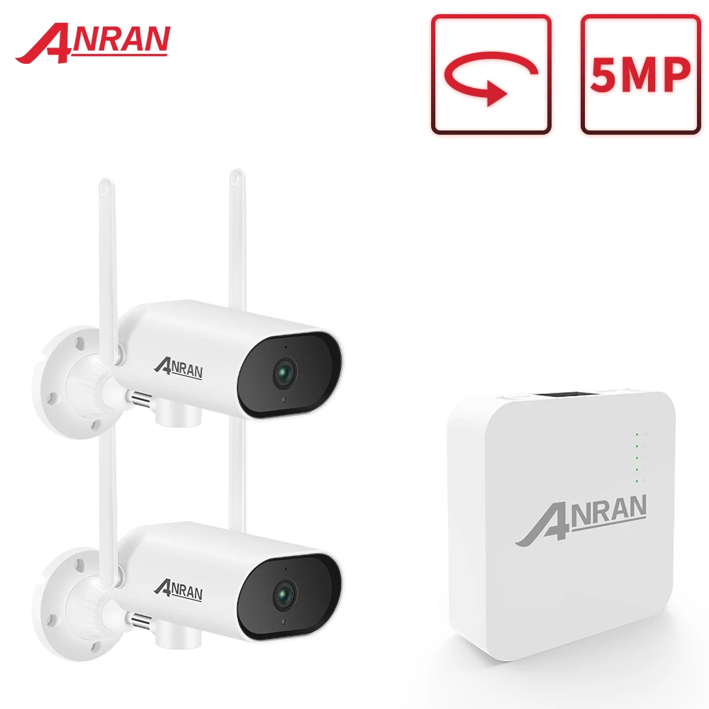 

ANRAN 1920P Комплект камер видеонаблюдения Wifi Mini NVR 5MP панорамирования и наклона CCTV видео камеры комплект Наружная беспроводная система камер на...