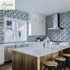 FunlifeСиний и светильник розовый винограда мозаика плитка Стикеры высокой плотности изображения съемный Кухня щитка легко чистить обои этаж