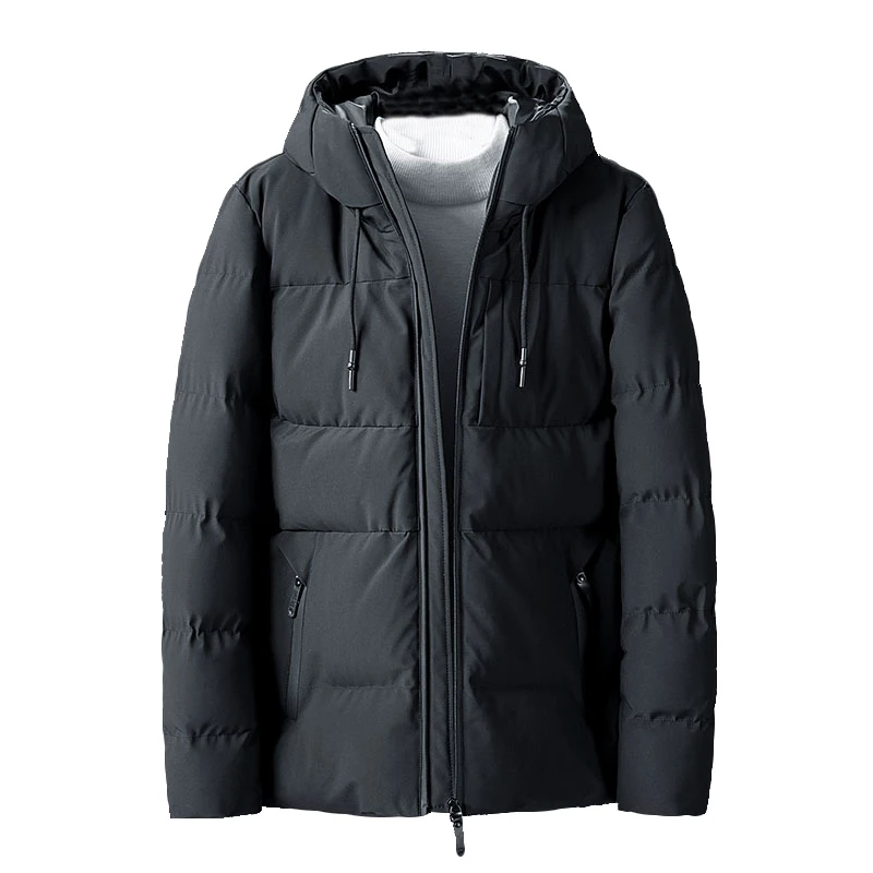 Зимние куртки мужские утепленные парки пальто с капюшоном флисовые верхняя