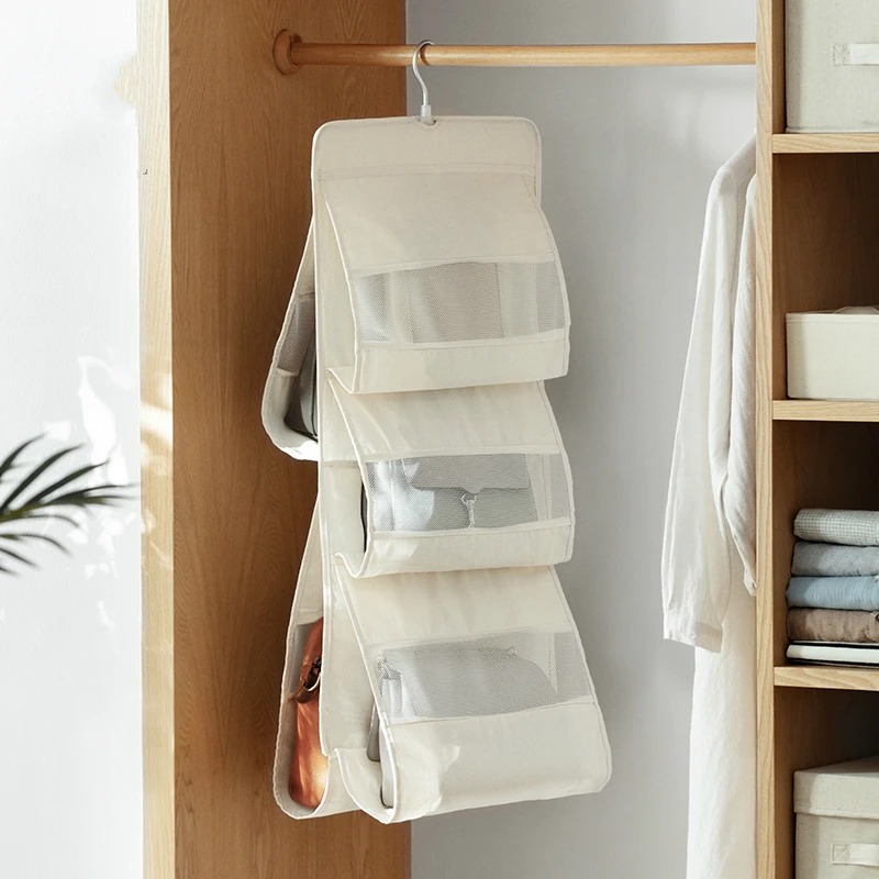 

Living room wardrobe hanging bag organizer closet storage holder for purse handbag