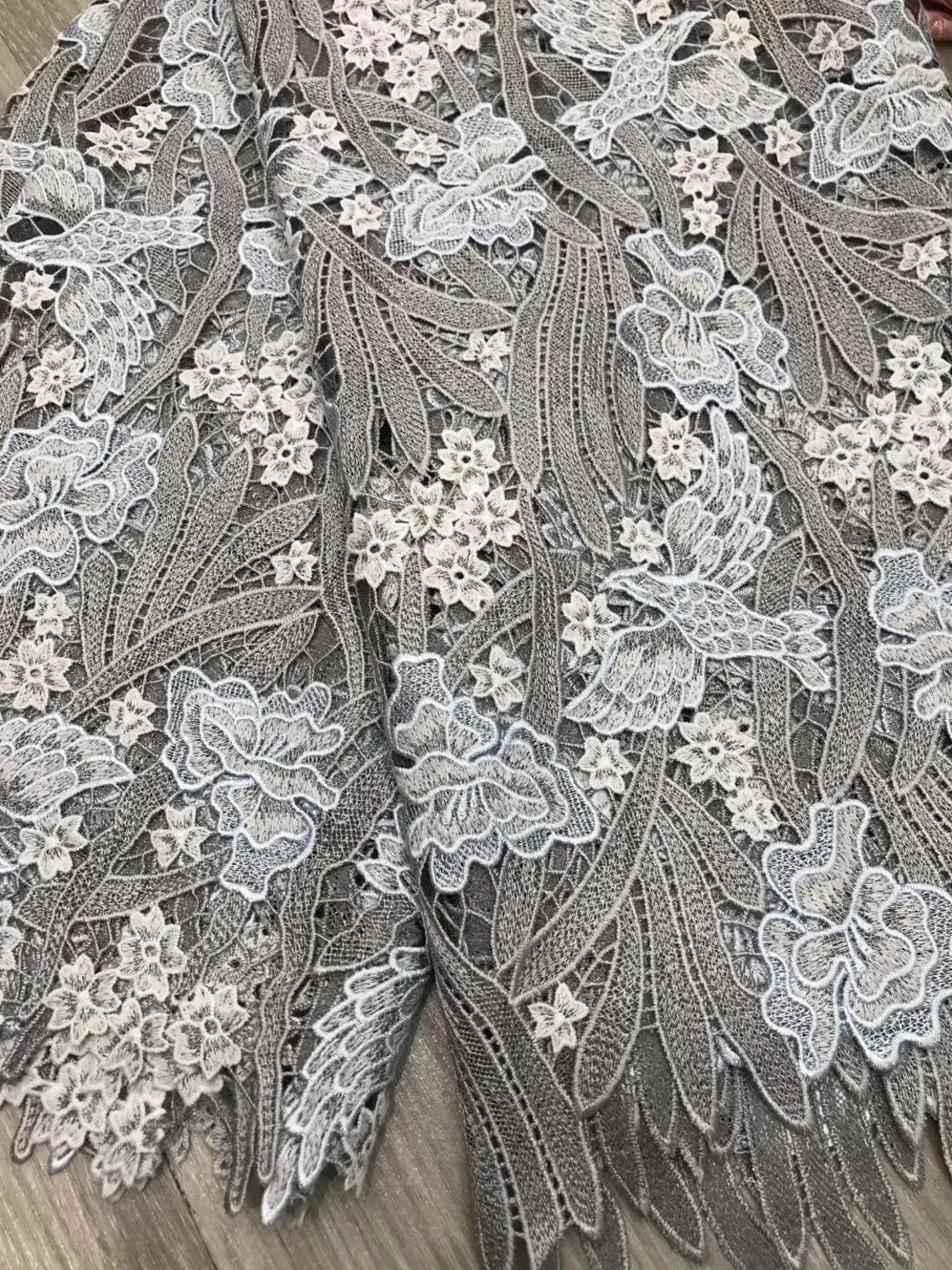 

Серые сердца, Высококачественная вышивка, Водорастворимая кружевная ткань для платья, ткань для метро, ткань, ткань