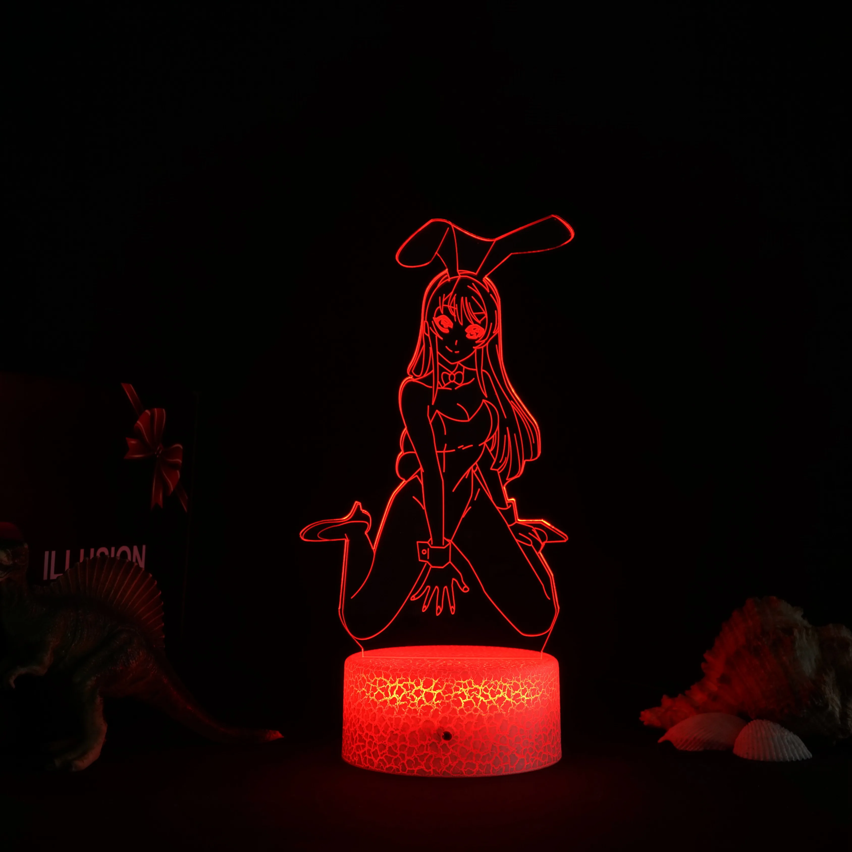 

Anime Waifu Mai Sakurajima LED Night Light Bedroom Decor Manga 3D RGB Lights Gift for Friends Bunny Girl Room Decor Novelty Lamp