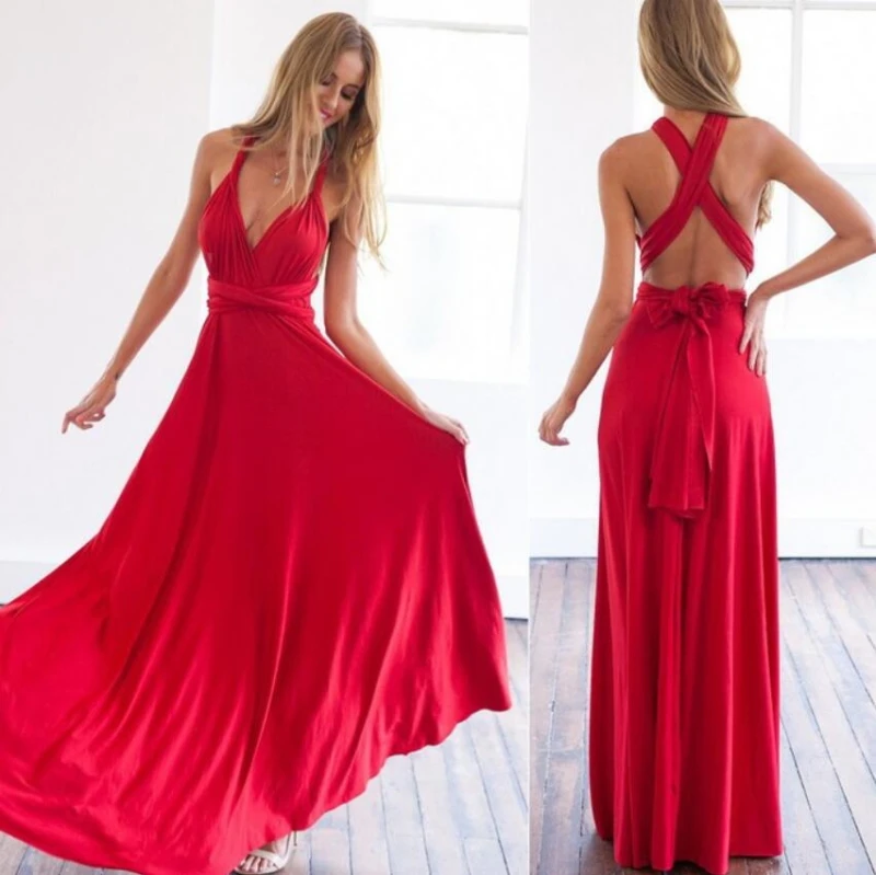 Для женщин с v образным вырезом Пикантное Плиссированное низким на спине пол