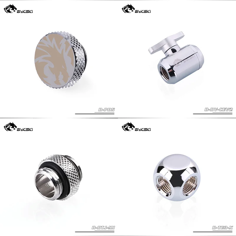 Bykski Поликарбонат телефон водный клапан мини двойной штекер комплект фитинга -