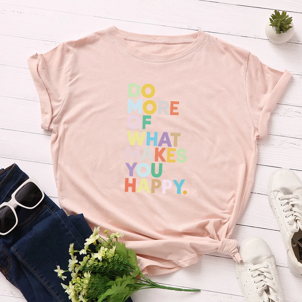 

Summer Fashion Shirt Colorful Letters Graphic T Shirt Women Tops Base O-Neck Black Tees Alphabet Funny Girls Tshirt