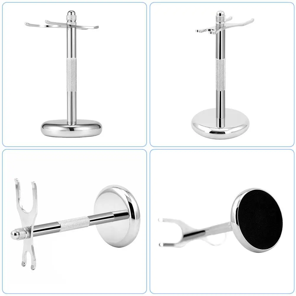 Deluxe Chrome Razor And Brush Stand - The Best Safety Stand. This Will Prolong Life Of Your Shaving |